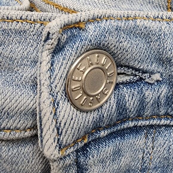 AGOLDE Jeans Womens 32 Blue Light Wash Sophie Raw Hem High Rise Crop Skinny - Picture 2 of 13